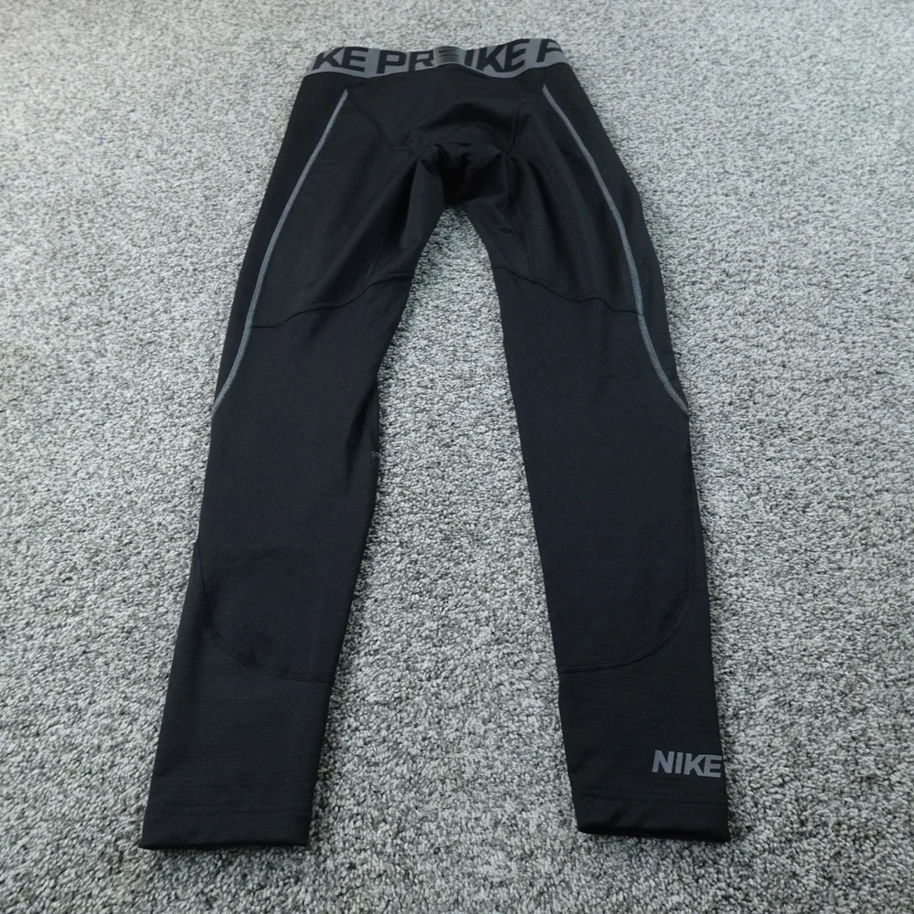 Nike Pro Leggings Mens L Black Hyperwarm Compression Gym Pants Athletic Workout